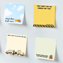 4pcs Funny Office Sticky Notes 3x3 Inch 50 Sheets Funny Office Note Pads Adhesive Funny Office Sticky Notes For School Office Home Supplies Students Teachers Gift,School Supplies,Back To School