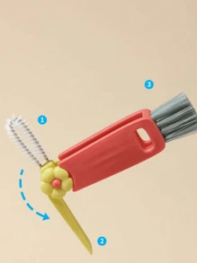 1pc 3-In-1 Cup Lid Brush, Thermal Bottle Lid Cleaner, Multipurpose Crevice Cleaning Brush, Cup Slot Bottle Brush Cup Cleaning Tool,Kitchen,Bathroom,Home,Household Supplies, Cleaning Accessories, Household Cleaning Supplies, Room Decoration, Can Be Used To Prevent Oil Stains, Garbage, Etc., Suitable For Kitchens, Restaurants, Parties, Gatherings, Travel, Family Gifts, Home Gifts