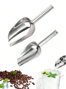 1pc Stainless Steel Ice Scoop, Cocktail Ice Scoop, Reusable Ice Scoop , Ice Scoop, Ice Bucket Stainless Steel Scoop, Food Scoop, Flour Shovel, Coffee Shovel, Cat Food Shovel, Dog Food Shovel, Holiday Party Tool, For Summer Bar Supplies Etc.(Dear Customers:There May Be Slight Scratches During Transportation, Which Will Not Affect The Use)
