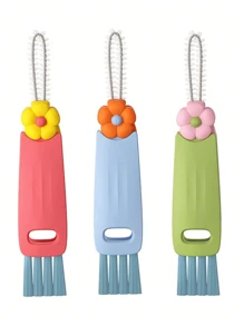 1pc 3-In-1 Cup Lid Brush, Thermal Bottle Lid Cleaner, Multipurpose Crevice Cleaning Brush, Cup Slot Bottle Brush Cup Cleaning Tool,Kitchen,Bathroom,Home,Household Supplies, Cleaning Accessories, Household Cleaning Supplies, Room Decoration, Can Be Used To Prevent Oil Stains, Garbage, Etc., Suitable For Kitchens, Restaurants, Parties, Gatherings, Travel, Family Gifts, Home Gifts
