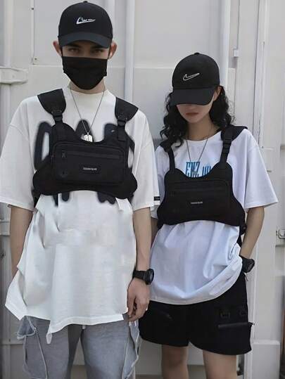 Multi-Functional Chest Bag, Adjustable Cross Strap Sports Chest Bag, Streetwear Fanny Pack Running Vest Running Accessories