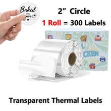 2 Inch Circle Thermal Sticker Labels Self Adhesive Round Direct Thermal Labels Multipurpose Printer Stickers For DIY Logo Design, Qr Code, Name Tag(Holographic/Transparent/White Color) - Multicolor - View 14