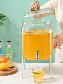 1 pièce Seau d'eau froide avec robinet, distributeur de boissons, sans support, seau pour thé aux fruits, jus, punch, grande capacité