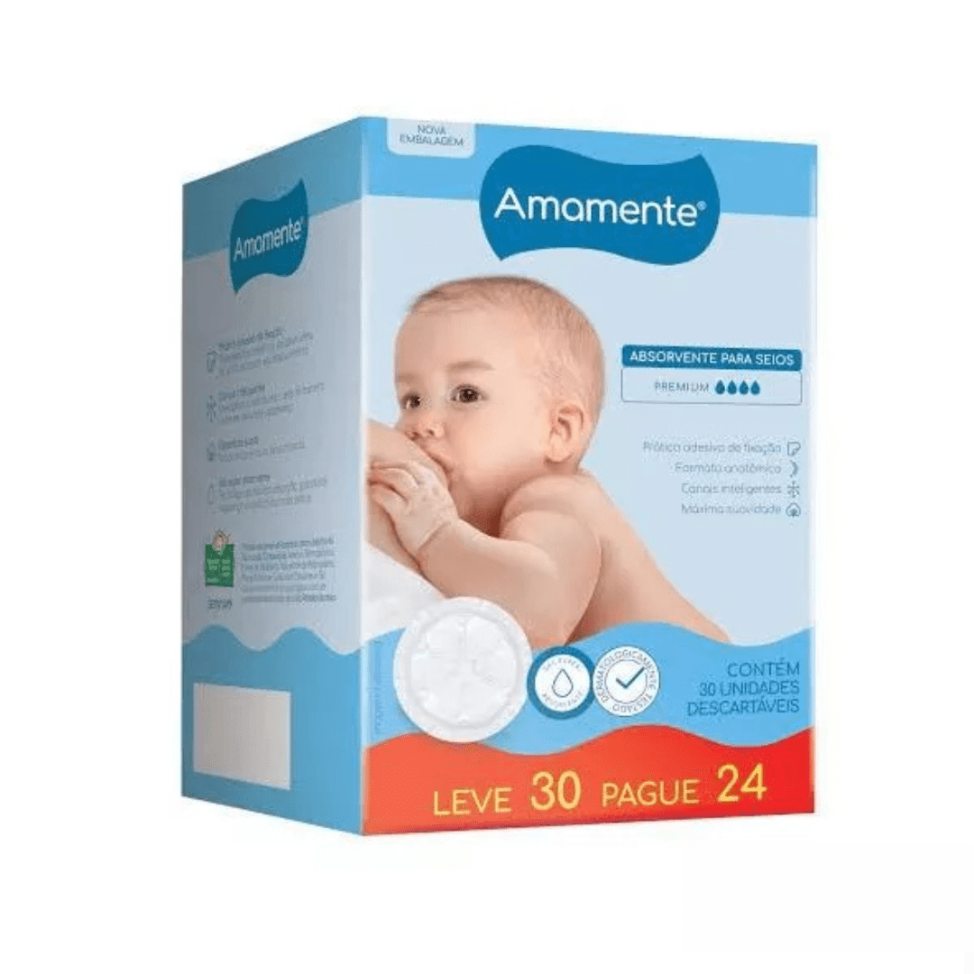 Absorvente Para Seios Amamente 30 Unidades