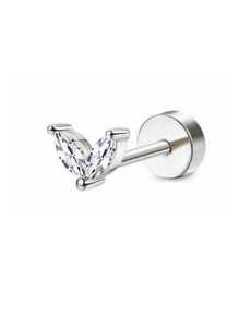 CASSIECA CASSIECA 1 Stück 16 Gauge Knorpel Ohrringe für Frauen, flacher Stecker - Hypoallergen, chirurgischer Edelstahl Stud Hoop Knorpel Ohrring Set für Daith, Concha, Tragus, Helix Piercings, Einzelstück