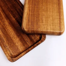 Tavă din lemn de salcâm - Tavă dreptunghiulară, 3 dimensiuni: mare, medie, mică, platou de servire aperitive pentru carne, brânză, pâine, legume, mâncare gătită, accesoriu de bucătărie, platou pentru mezeluri, vas pentru dulciuri, tavă pentru depozitarea fructelor și gustărilor, recipient pentru brânzeturi, platou reutilizabil pentru gustări