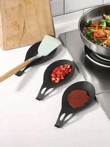1 Stück/3 Stück Löffelunterlage, leicht zu reinigende TPE Küchen-Utensilien-Unterlage, Silikon Löffelunterlage, isolierte Löffelunterlage, Geschmacksschalen-Unterlage, Löffelhalter für das Restaurant