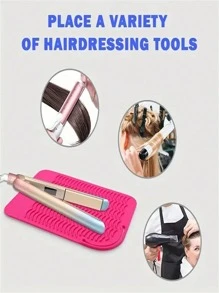 Portable Silicone Heat-Resistant Pad, Straightener, Curling Iron Insulation Pad, Anti Slip And Heat-Resistant Pad, Travel Styling Tool For Travel Dressing Table, Travel Case For Hairdressing Tools - Heat-Resistant Pad, Straightener Pad, And Curling Iron Sleeve