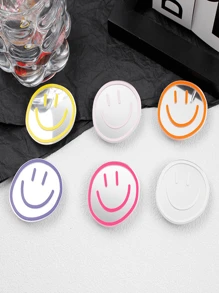 1 pieza Agarre de teléfono móvil, agarre y soporte plegable y expansible para teléfono móvil con cara sonriente, accesorio de teléfono móvil de unicolor simple compatible con iPhone, teléfonos Android, como regalo para cumpleaños, familia y amigos