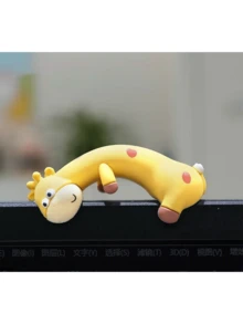 Nova peça decorativa de girafa fofa, decoração de mesa de escritório, enfeite de console central automotivo, presente - Multicolorido - Ver 9