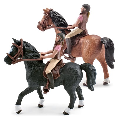 1 pieza Estatua simulada de jinete y caballo, escultura de animal de granja, decoración de escritorio para la sala de estar y la oficina, modelo en miniatura para manualidades, regalo