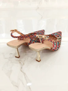 RevReaL Slingback-Absätze mit geflochtenem Muster - elegant und leicht für Partys, Hochzeiten und den Sommer im Boho-Stil - Verschiedenfarbig - Übersicht 8