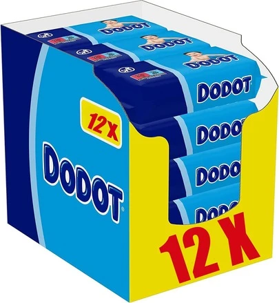  ✅ Entrega 24/72h Dodot Toallitas para Bebé, 624 Toallitas, 12 Paquetes (12x52), Limpieza e Hidratación en Cada Pasada