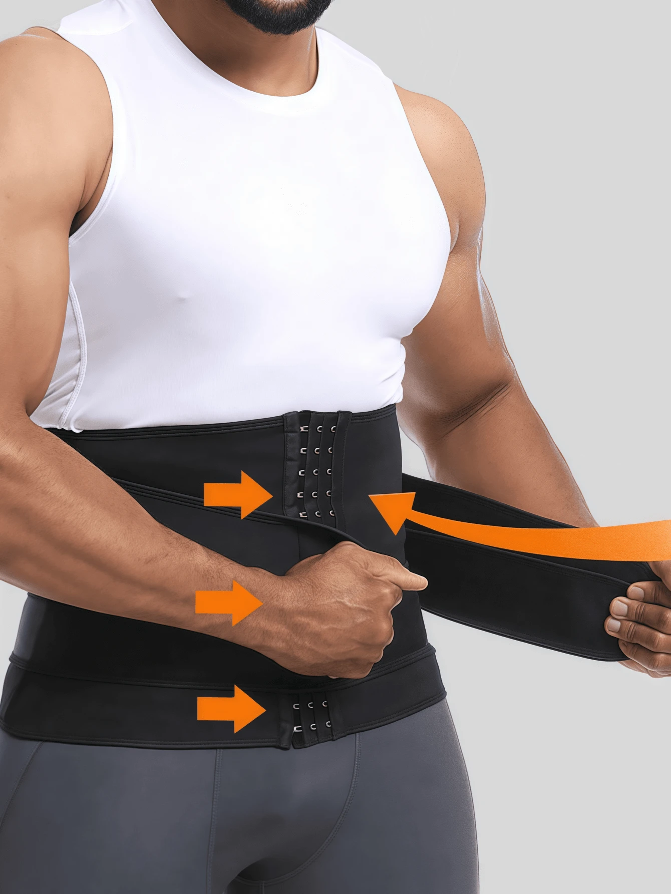 1 pièce, nouveau 2025 été Ensemble de 3 ceintures de fitness pour hommes, ceinture de modelage du corps et de resserrement de l'abdomen, ceinture transpirante et de resserrement de l'abdomen, convient pour la fitness quotidienne et les vêtements de sport