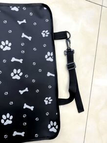 1pc Waterproof Printed Oxford Cloth Pet Car Front Seat Cover, Suitable For Outdoor And Anti-Dirty Car Seat Mat