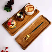 Tavă din lemn de salcâm - Tavă dreptunghiulară, 3 dimensiuni: mare, medie, mică, platou de servire aperitive pentru carne, brânză, pâine, legume, mâncare gătită, accesoriu de bucătărie, platou pentru mezeluri, vas pentru dulciuri, tavă pentru depozitarea fructelor și gustărilor, recipient pentru brânzeturi, platou reutilizabil pentru gustări