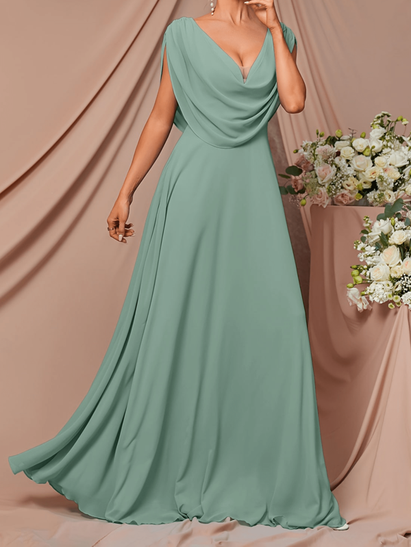 Elegantes qualitativ hochwertiges Chiffon-Abendkleid für Bankette