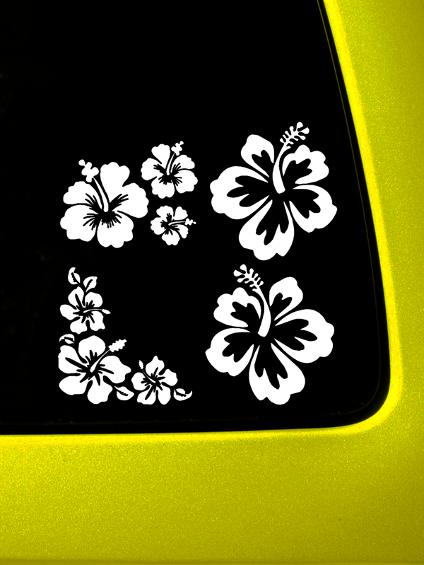 Personalized White Hydrangea Flower Car Decal Sticker