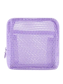1pc Mini Macaron Color Fresh Style High-Quality Mesh Square Cosmetic Bag (Hanging Strap Sold Separately, Random Color), Women/Girls Makeup Pouch, Wallet-Style Portable Makeup Brush Holder Clutch Bag With Zipper, Suitable For Storing Lipstick, Mini Makeup Brushes, Skincare Products, Bluetooth Earphones, Small Items, Household Goods, Gifts, Suitable For Halloween, Christmas And Multi-Purpose - Multicolor - View 20
