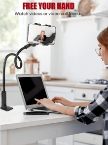 1 pezzo Supporto per telefono, supporto universale regolabile a 360° con collo di cigno, supporto per smartphone da 4-7 pollici, mantiene libera la porta di ricarica, adatto per vari ambienti come salotti, camere da letto, cucine, bagni, ed è anche un'ottima scelta come regalo.