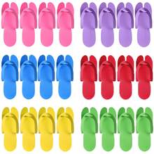 12 Pairs Disposable Pedicure Slippers Bulk Multicolor Flip Flop For Pedicure Anti Slip EVA Foam Spa Slipper Sandal Disposable Shoe Kit For Women Nail Bath Salon Party Supplies - Multicolor - View 13