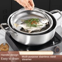 Stainless Steel Kitchen Strainer, Multipurpose Steamer Basket - For Steaming Rice, Dumplings, Vegetables