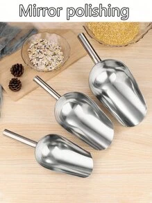 1pc Stainless Steel Ice Scoop, Cocktail Ice Scoop, Reusable Ice Scoop , Ice Scoop, Ice Bucket Stainless Steel Scoop, Food Scoop, Flour Shovel, Coffee Shovel, Cat Food Shovel, Dog Food Shovel, Holiday Party Tool, For Summer Bar Supplies Etc.(Dear Customers:There May Be Slight Scratches During Transportation, Which Will Not Affect The Use)