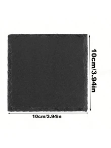 1pc/4pcs Slate Drink Coasters, Black Slate Stone Coasters, Creative Insulated Pads, Suitable For Beverage Hall, Cafe, Kitchen, Restaurant And Other Places. Gift For Family And Friends.
