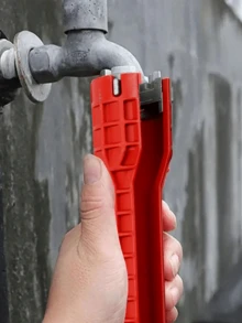 1pc Heavy-Duty 5-In-1 Multifunctional Water Tank Wrench - Heavy-Duty Plastic Construction, All-In-One Design With 5-Point Socket & 5-Point Socket Head