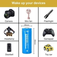 Batería recargable 26650, Pila 1 unidad, 3,7 V, 4800 mAh, de litio 26650, batería plana para linternas, herramientas eléctricas y otros equipos - 26650 - Ver 2