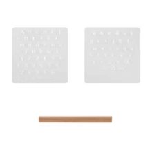 3pcs DIY Leather Punch – Clear Acrylic Letter Stamp With Wooden Handle Engraving Stencil - Multicolor - View 7