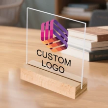 1 Rustic Wooden Place Card Holder + Acrylic Custom Desk Ornament - Elegant Table Number Stand, Suitable For Weddings, Parties, And Events, Postcard Holder, Acrylic Sign, Dinner - Multicolor - View 7