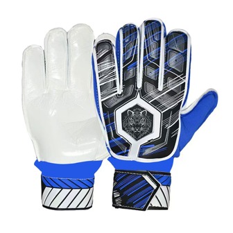 1 Pair Of Blue Adult PU Training And Competition Football Goalkeeper Gloves For Men And Women, Boys And Girls, With Wear-Resistant Machine Sewing.
