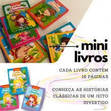 Kit 12 Mini Livro Contos Clássicos Histórias Infantil Fábulas