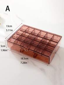 1pc Minimalist Transparent Amber Jewelry Organizer Box, Large Capacity Earrings Necklace Storage Box With Compartments, Portable Double Layer Jewelry Display Case For Women Storage Organizer Travel Essentials Back To School Dormitory Storage