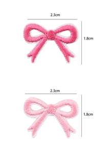 Pink Bow Embroidery Patch Stickers DIY Clothing Iron Patches Sewing Accessories Fabric Stickers Suitable For Backpacks, Jeans, Jackets, T-Shirts, Hats, Dresses, Etc