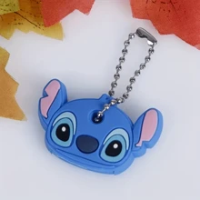Disney 1 Disney Stitch Key Chain, Cartoon-Style Key Cap, Portable Key Chain Accessory, Protective Key Case Car Accessories Bag Charm School