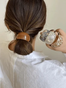 2 pièces Attaches à cheveux rétro mode en acétate incurvé, accessoires cheveux haut de gamme pour queue de cheval
