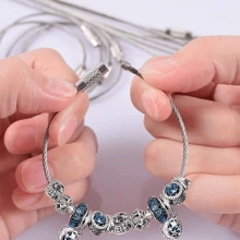 Pulseira de Corrente de Contas em Formato de Cobra de Aço Inoxidável, Fecho para Confecção de Pulseiras, Chaveiro, Adequado para Joalheria DIY, Corrente para Joalheria, Acessórios de Pulseira em Branco