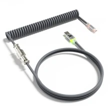 كابل لوحة المفاتيح الملفوف بالوان RGB فائقة C01 ، كبل طراز Aviator مخصص احترافي من USB-C لألعاب الكمبيوتر ، تصميم مزدوج مبطن مستقر ، من النوع C إلى USB-A فائق السرعة 2 م ، محول معدني قابل للفصل للاعبي الكمبيوتر