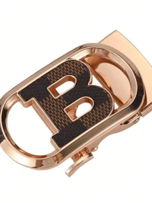 1pc Vintage Punk Style Men's PU Leather Accessories With B Letter Buckle, Alloy Automatic Buckle, Suitable For Daily, Casual, Party, Holiday, Business Occasions (Gift Packaging)