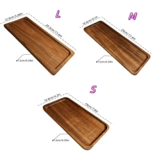 Tavă din lemn de salcâm - Tavă dreptunghiulară, 3 dimensiuni: mare, medie, mică, platou de servire aperitive pentru carne, brânză, pâine, legume, mâncare gătită, accesoriu de bucătărie, platou pentru mezeluri, vas pentru dulciuri, tavă pentru depozitarea fructelor și gustărilor, recipient pentru brânzeturi, platou reutilizabil pentru gustări
