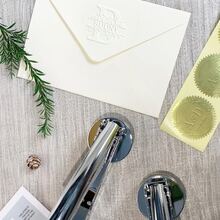 Custom Your Wedding Embosser, Napkin Embosser, Envelope And Invitation Embosser, Personalized Embosser Stamp, Custom Embosser Stamp, Personalized Wedding Embosser, Initials Embosser, Paper Embosser, Monogram Embosser Personalized Initials Embosser Stamp, Monogram Embosser - Silver - View 5