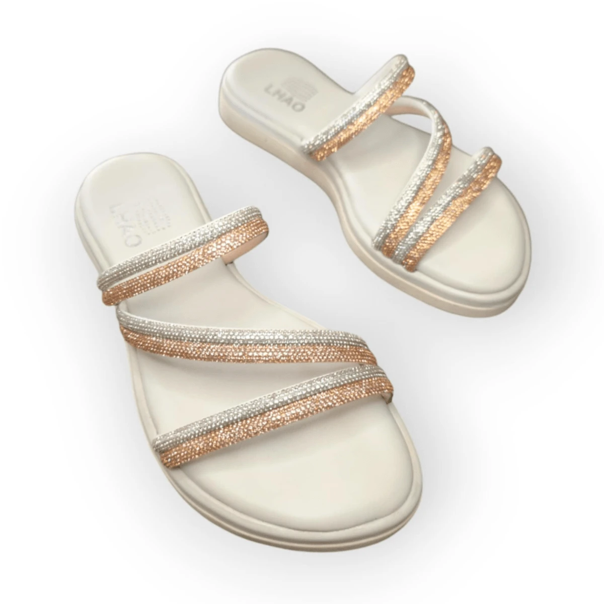 Women's Silver And Bronze 3-Strap Platform Sandals Two Colors Soft Comfortable Spring Summer
