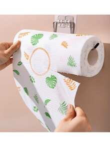 一次性可重复使用厨房纸巾，柔软吸水布，强力吸水，干湿两用，洗碗防油纸巾，厨房用品，圣诞派对用品（随机图案）