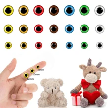 50 piezas Juego de ojos de plástico - Ojos redondos planos de 8 a 12 mm, adecuados para amigurumi, escultura suave y artes textiles | Ojos de varios tamaños para proyectos DIY de adultos - colores mezclados - Ver 12