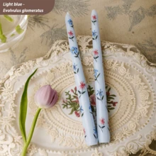 1 Box With 2 Pieces, 25cm Printed Long Candles - Perfect For Valentine's Day In The European And American Markets. Adorned With Hearts, Ideal For Romantic Candlelight Dinners, Weddings And Festivals. Decorative Scented Candles, Cute Soy Candles In A Set. Best Friend Gifts, Gift For Women, Winter Gift, Candle For Home Decoration - Multicolor - View 11