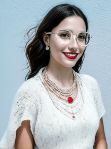 1 paire de lunettes non-correctrices pour femmes avec monture carrée en TR et branches en métal personnalisées