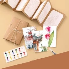 9 قطعة/مجموعة أدوات ورقة الأكوارل، تشمل ألبوم الصور الكرافت السميك، فرشاة، لوازم الرسم DIY، مناسب لحفلات الكبار، أنشطة الوقت الحر، هدايا