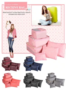 6 Stück Set in kleiner Größe, buchstabenförmige wasserdichte Reise-Aufbewahrungstaschen, Reise-Aufbewahrungstaschensätze, Packtaschen-Set, Reisegepäckorganizer, Koffer-Aufbewahrungstaschen Reisezubehör, vielseitig einsetzbare, leichte Aufbewahrungstaschen, staubdichter Reisetasche, Reise-Aufbewahrungstaschen multi-funktionale Kleidersortierungspakete, Reise-Packkompressionstaschen, für Zuhause und Reisen